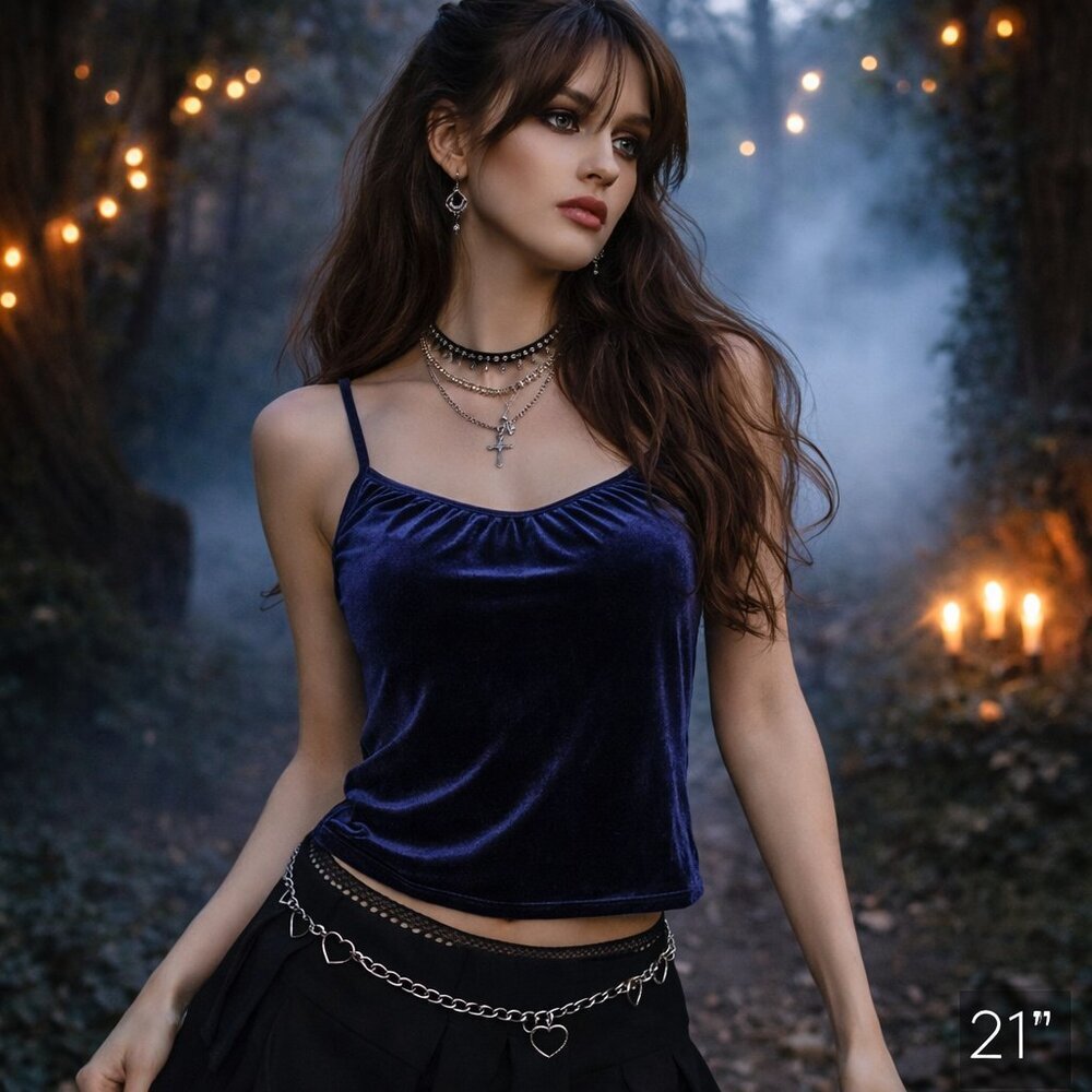 Vintage Velvet Express Tricot Tank 90s Y2k Grunge… - image 1